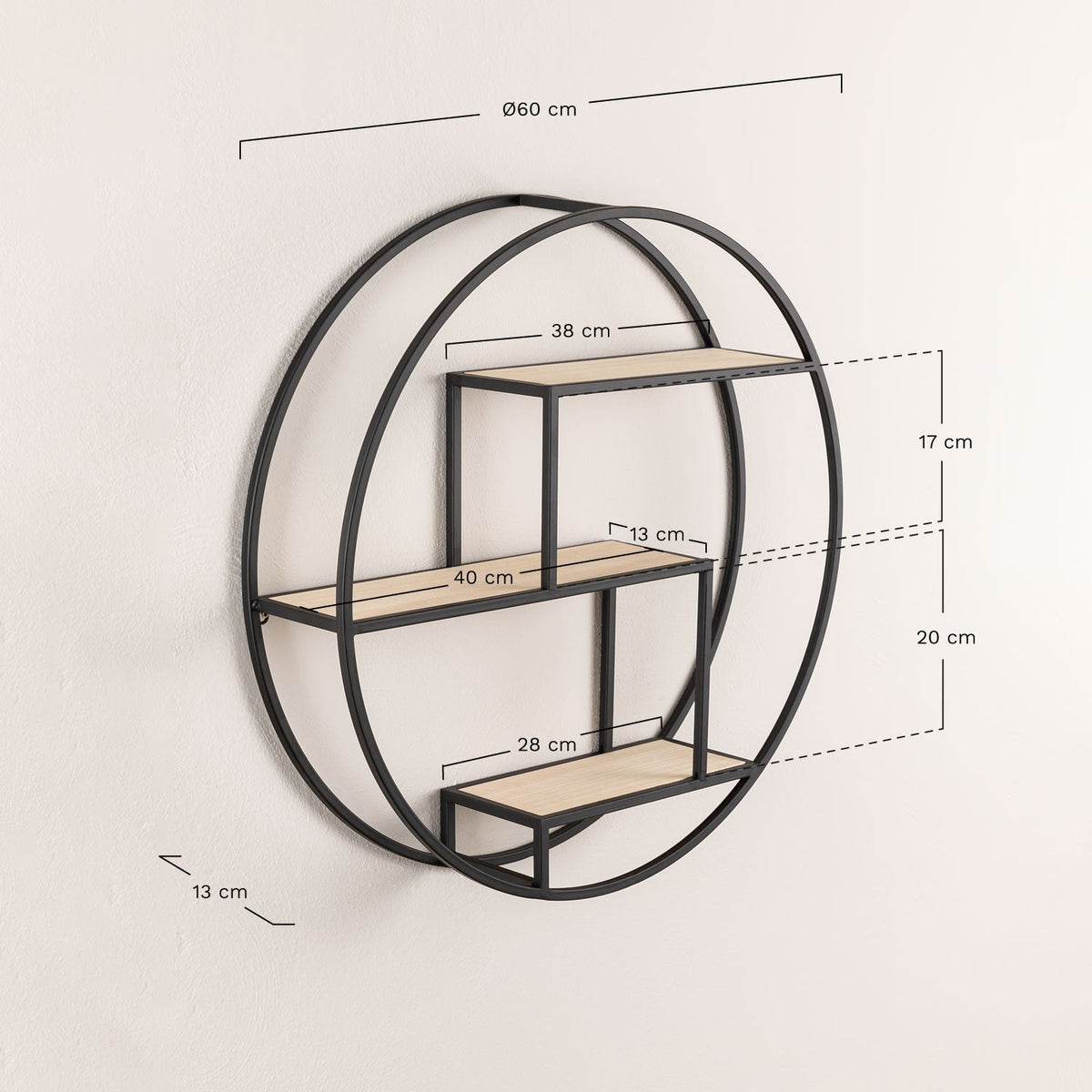 Floating Steel & Wood Wall Shelf Kafren