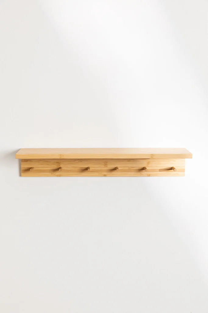 Wall Coat Rack with Bamboo Shelf Gari