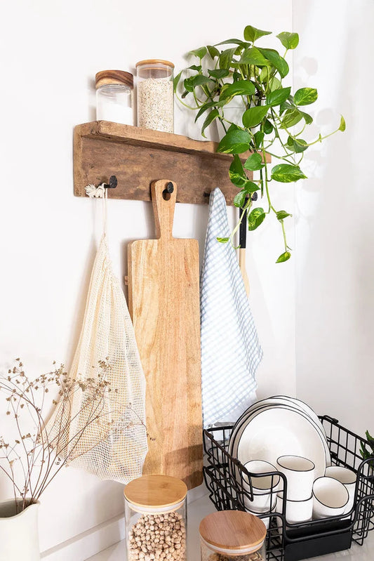 Recycled Wood Wall Coat Rack-Shelf Gerhan
