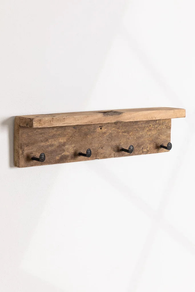 Recycled Wood Wall Coat Rack-Shelf Gerhan
