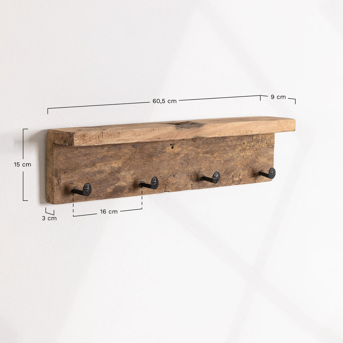 Recycled Wood Wall Coat Rack-Shelf Gerhan