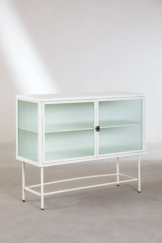 Metal & Vertal Sideboard Glass
