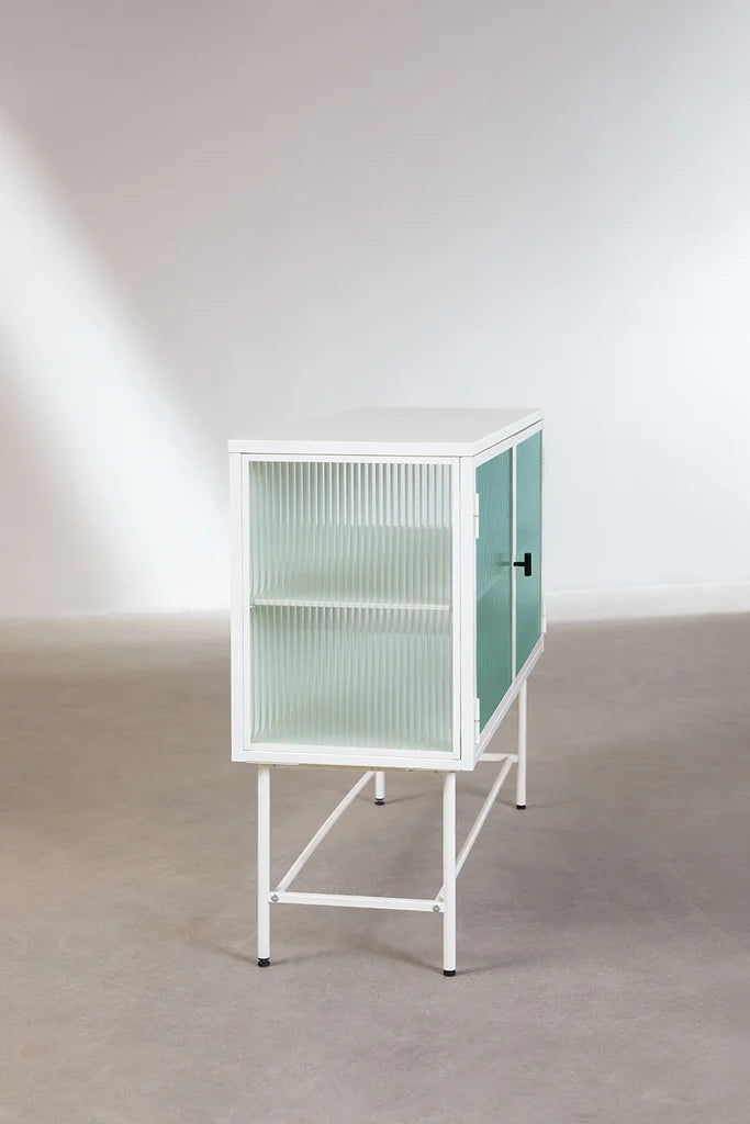Metal & Vertal Sideboard Glass